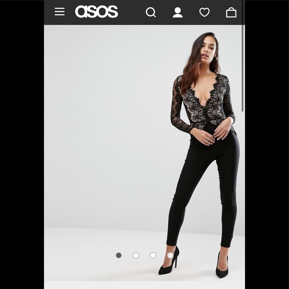 ASOS Rare London Scallop Lace Jumpsuit